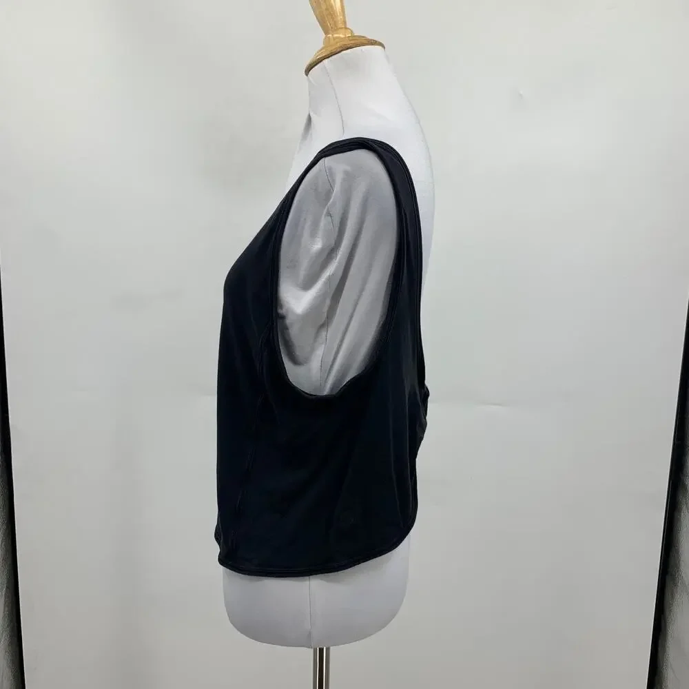 Lululemon Tank Top Womens 8 Black Sleeveless Open Back Twisted Lowcut Armholes